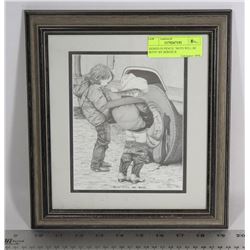 SIGNED IN PENCIL "BOYS WILL BE BOYS" BY BERNIE B