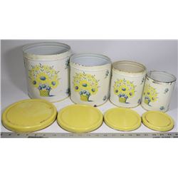SET YELLOW METAL CANNISTERS