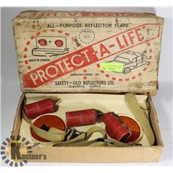 CARDBOARD BOX "PROTECT A LIFE" VEHICLE FLARES PLUS