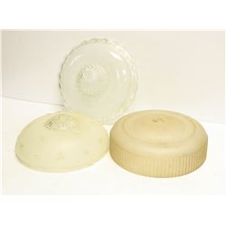 LOT OF 3 VINTAGE GLASS LAMP SHADES