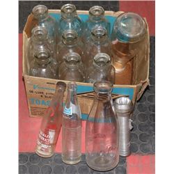 11 ASSORTED SQUARE MILK BOTTLES