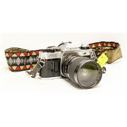 CANON AE-1 FILM CAMERA WITH 28 - 85 ZOOM LENS