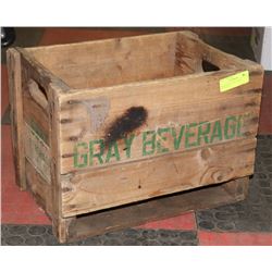 WOODEN POP CRATE "GRAY BEVERAGE"