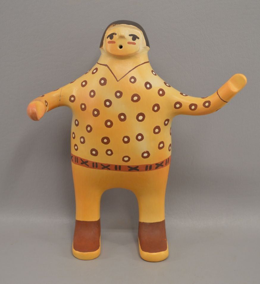 NATIVE AMERICAN HOPI POTTERY FIGURE BY LARSON GOLDTOOTH