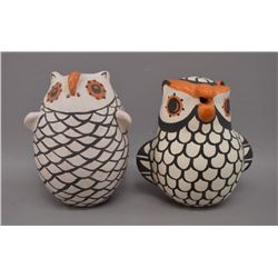 NATIVE AMERICAN ACOMA POTTERY OWLS