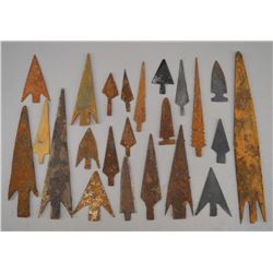 COLLECTION OF METAL ARROWHEADS