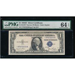 1935D $1 Silver Certificate STAR Note PMG 64EPQ