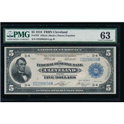 1918 $5 Cleveland Federal Reserve Bank Note 63