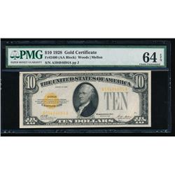 1928 $10 Gold Certificate PMG 64EPQ