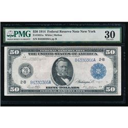 1914 $50 New York Federal Reserve Note PMG 30