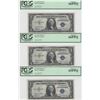 Image 2 : 1935A $1 Silver Certificates PMG 7 Consecutive Notes