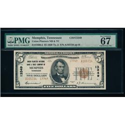 1929 $5 Memphis National Bank Note PMG 67EPQ