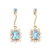 Image 1 : Plated 18KT Yellow Gold 2.06ctw Blue Topaz and Diamond Earrings