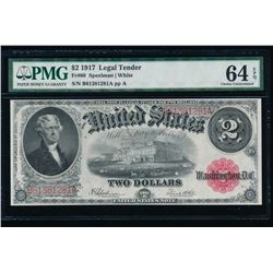 1917 $2 Legal Tender Note PMG 64EPQ