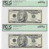 Image 1 : 2001 $10 Federal Reserve STAR Notes PCGS 66PPQ and 65PPQ