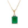 Image 1 : Plated 18KT Yellow Gold 4.00ct Green Agate and Diamond Pendant with Chain