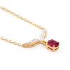 Image 2 : Plated 18KT Yellow Gold 1.00ct Ruby and Diamond Pendant with Chain