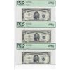 Image 1 : 1953 $5 Silver Certificates PCGS 6 Consecutive Notes