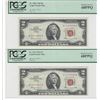 Image 2 : 1963 $2 Legal Tender Notes 5 Consecutive Notes