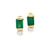 Image 1 : Plated 18KT Yellow Gold 1.10ctw Green Agate and Diamond Earrings