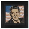 Image 1 : Ringo 4u2c - (Protege of Andy Warhol's Apprentice - Steve Kaufman), "Ronald Reagan and Flag" Framed 