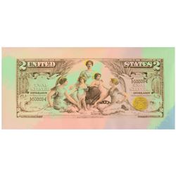 Steve Kaufman (1960-2010), "Two Silver Dollars" Limited Edition Hand Painted Silkscreen on Canvas, A