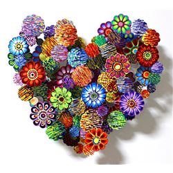 Patricia Govezensky- Original Painting on Cutout Steel "Hommage to Takashi (Mini Series) VI"