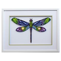 Patricia Govezensky- Original Painting on Laser Cut Steel "Dragonfly XXXV"