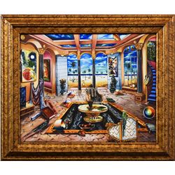 Alexander Astahov- Original Giclee on Canvas "Beach House"