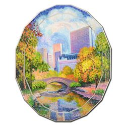 Alexander Antanenka, "Park Near The Plaza" Original Oil Painting on Wood (38" x 47"), Hand Signed wi