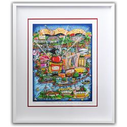 Charles Fazzino- 3D Construction Silkscreen Serigraph "There's Music... New Jersey, New York, Long I