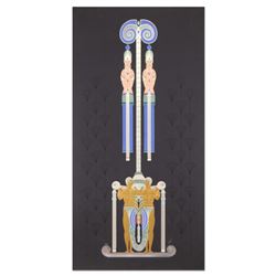 Erte (1892-1990), "Les Pretresses" Limited Edition Serigraph, Numbered and Hand Signed with Certific