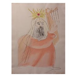 Salvador Dali- Watercolor on Etching "King David "