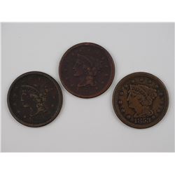 TRIO OF U.S. LARGE COPPER CENTS