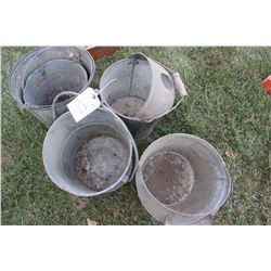Collection of Galvanized Pails (5)