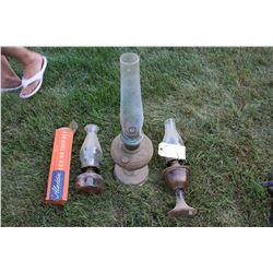 Lamps (3) and an Extra Aladdin Chimney