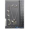 Image 1 : Elephant Necklace, Earrings & Bracelet Set