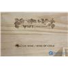 Image 2 : Wooden Wine Box w/Assorted Glass Bottles & Insulator
