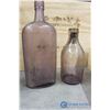 Image 9 : Wooden Wine Box w/Assorted Glass Bottles & Insulator