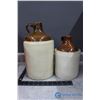 Image 2 : (2) Stoneware Jugs in Plastic Crate
