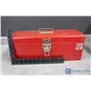Image 2 : Red Metal Tool Box w/Contents