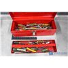 Image 4 : Red Metal Beach Tool Box w/Assorted Tools