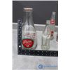 Image 2 : (8) Clear Glass Pop & Milk Bottles