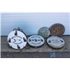 Image 1 : **(5) Assorted Cat Themed Stepping Stones (1 Holder & 3 Heavy Cement Stones)