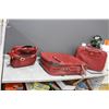 Image 1 : Set of (3) Red Leather First Class Suitcases
