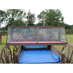 70" slant front oak show case