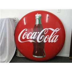 48" Coca-Cola button sign w/bottle