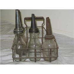 4 qt glass oil dispense w/ carrier