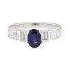 Image 2 : 1.85 ctw Sapphire and Diamond Ring - 18KT White Gold