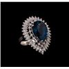 14KT White Gold 14.73 ctw Topaz and Diamond Ring
